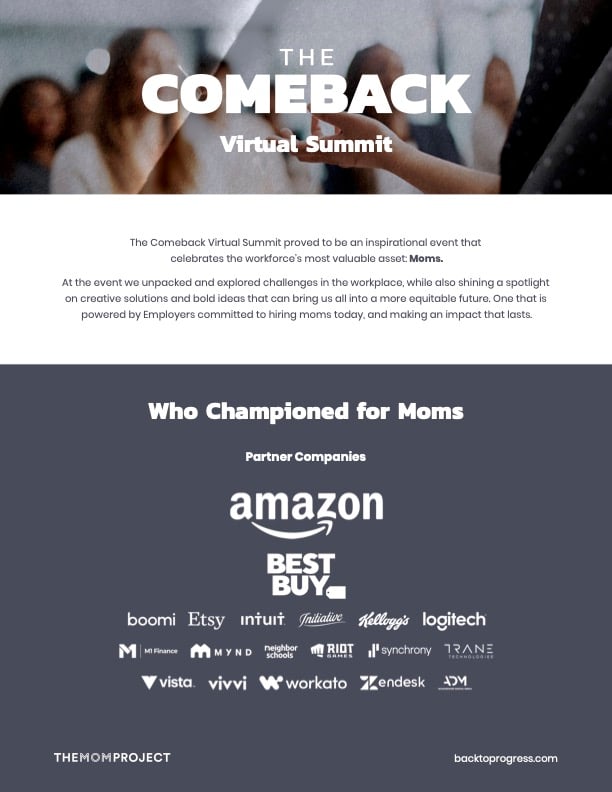 The Mom Project The Comeback Infographic